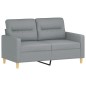 vidaXL 2-Sitzer-Sofa mit Zierkissen Hellgrau 120 cm Stoff vidaXL 2-Sitzer-Sofa mit Zierkissen Hellgrau 120 cm Stoff