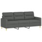 vidaXL 3-Sitzer-Sofa mit Zierkissen Dunkelgrau 180 cm Stoff vidaXL 3-Sitzer-Sofa mit Zierkissen Dunkelgrau 180 cm Stoff