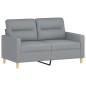 vidaXL 2-tlg. Sofagarnitur mit Kissen Hellgrau Stoff vidaXL 2-tlg. Sofagarnitur mit Kissen Hellgrau Stoff