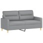 vidaXL 2-tlg. Sofagarnitur mit Kissen Hellgrau Stoff vidaXL 2-tlg. Sofagarnitur mit Kissen Hellgrau Stoff
