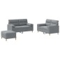 vidaXL 3-tlg. Sofagarnitur mit Kissen Hellgrau Stoff vidaXL 3-tlg. Sofagarnitur mit Kissen Hellgrau Stoff