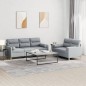 vidaXL 2-tlg. Sofagarnitur mit Kissen Hellgrau Stoff vidaXL 2-tlg. Sofagarnitur mit Kissen Hellgrau Stoff