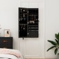 Schmuckschrank mit Spiegel Wandmontage Schwarz 37,5x10x106 cm Schmuckschrank mit Spiegel Wandmontage Schwarz 37,5x10x106 cm