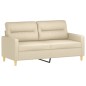 vidaXL 3-tlg. Sofagarnitur mit Kissen Creme Stoff vidaXL 3-tlg. Sofagarnitur mit Kissen Creme Stoff