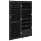 Schmuckschrank mit Spiegel Wandmontage Schwarz 37,5x10x106 cm Schmuckschrank mit Spiegel Wandmontage Schwarz 37,5x10x106 cm