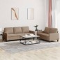 vidaXL 2-tlg. Sofagarnitur mit Kissen Cappuccino-Braun Kunstleder vidaXL 2-tlg. Sofagarnitur mit Kissen Cappuccino-Braun Kunstleder