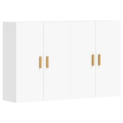vidaXL Wandschränke 2 Stk. Weiß Holzwerkstoff