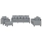 vidaXL 4-tlg. Sofagarnitur mit Kissen Hellgrau Stoff vidaXL 4-tlg. Sofagarnitur mit Kissen Hellgrau Stoff