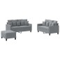 vidaXL 3-tlg. Sofagarnitur mit Kissen Hellgrau Stoff vidaXL 3-tlg. Sofagarnitur mit Kissen Hellgrau Stoff
