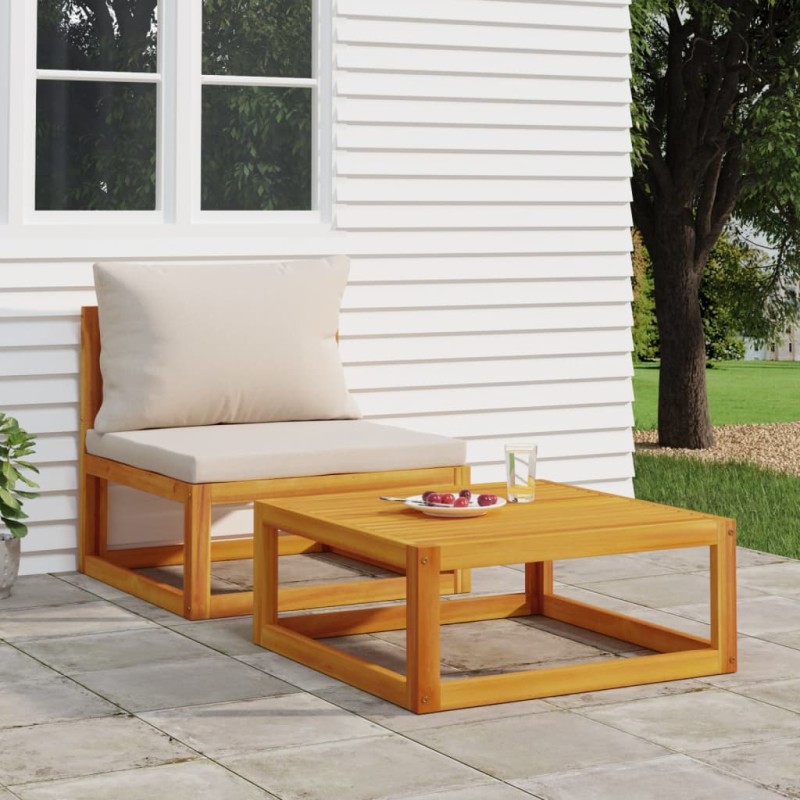 2-tlg. Garten-Sofa-Set mit Kissen Massivholz Akazie 2-tlg. Garten-Sofa-Set mit Kissen Massivholz Akazie