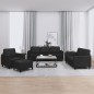 vidaXL 4-tlg. Sofagarnitur mit Kissen Schwarz Kunstleder vidaXL 4-tlg. Sofagarnitur mit Kissen Schwarz Kunstleder