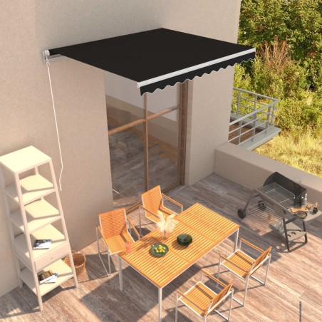 vidaXL Einziehbare Markise Handbetrieben 300 x 250 cm Anthrazit
