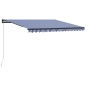 vidaXL Einziehbare Markise Handbetrieben 400×300 cm Blau und Weiß vidaXL Einziehbare Markise Handbetrieben 400×300 cm Blau und Weiß