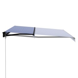 vidaXL Einziehbare Markise Handbetrieben 400×300 cm Blau und Weiß