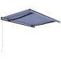 vidaXL Einziehbare Markise Handbetrieben 400×300 cm Blau und Weiß vidaXL Einziehbare Markise Handbetrieben 400×300 cm Blau und Weiß