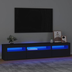 vidaXL TV-Schrank mit LED-Leuchten Schwarz 195x35x40 cm