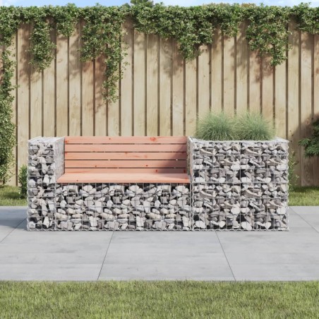 vidaXL Gartenbank mit Gabione Massivholz Douglasie