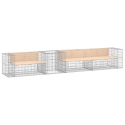 vidaXL Gartenbank mit Gabione Massivholz Kiefer