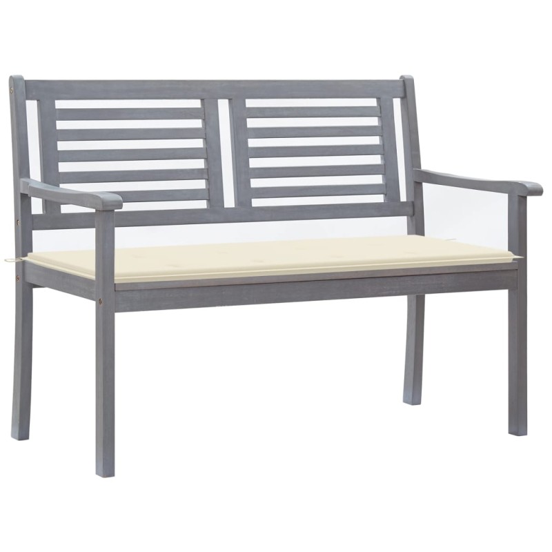 vidaXL 2-Sitzer-Gartenbank mit Auflage 120 cm Grau Eukalyptusholz vidaXL 2-Sitzer-Gartenbank mit Auflage 120 cm Grau Eukalyptusholz
