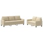 vidaXL 2-tlg. Sofagarnitur mit Kissen Creme Stoff vidaXL 2-tlg. Sofagarnitur mit Kissen Creme Stoff