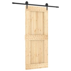 vidaXL Schiebetür mit Beschlag 85x210 cm Massivholz Kiefer