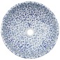vidaXL Aufsatzwaschbecken Weiß und Blau Rund Ø41x14 cm Keramik vidaXL Aufsatzwaschbecken Weiß und Blau Rund Ø41x14 cm Keramik