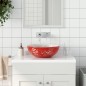 vidaXL Aufsatzwaschbecken Weiß und Rot Rund Ø41x14 cm Keramik vidaXL Aufsatzwaschbecken Weiß und Rot Rund Ø41x14 cm Keramik