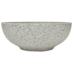 vidaXL Aufsatzwaschbecken Grau Rund Ø41x14 cm Keramik