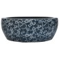 vidaXL Aufsatzwaschbecken Schwarz und Blau Rund Ø41x14 cm Keramik vidaXL Aufsatzwaschbecken Schwarz und Blau Rund Ø41x14 cm Keramik