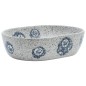 vidaXL Aufsatzwaschbecken Grau und Blau Oval 47x33x13 cm Keramik vidaXL Aufsatzwaschbecken Grau und Blau Oval 47x33x13 cm Keramik