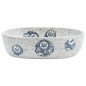 vidaXL Aufsatzwaschbecken Grau und Blau Oval 47x33x13 cm Keramik vidaXL Aufsatzwaschbecken Grau und Blau Oval 47x33x13 cm Keramik