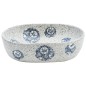 vidaXL Aufsatzwaschbecken Grau und Blau Oval 47x33x13 cm Keramik vidaXL Aufsatzwaschbecken Grau und Blau Oval 47x33x13 cm Keramik
