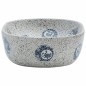 vidaXL Aufsatzwaschbecken Grau und Blau Oval 47x33x13 cm Keramik vidaXL Aufsatzwaschbecken Grau und Blau Oval 47x33x13 cm Keramik