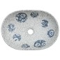 vidaXL Aufsatzwaschbecken Grau und Blau Oval 47x33x13 cm Keramik vidaXL Aufsatzwaschbecken Grau und Blau Oval 47x33x13 cm Keramik