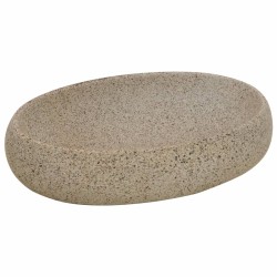 vidaXL Aufsatzwaschbecken Sandfarben Oval 59x40x15 cm Keramik