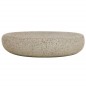 vidaXL Aufsatzwaschbecken Sandfarben Oval 59x40x15 cm Keramik vidaXL Aufsatzwaschbecken Sandfarben Oval 59x40x15 cm Keramik