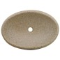 vidaXL Aufsatzwaschbecken Sandfarben Oval 59x40x15 cm Keramik vidaXL Aufsatzwaschbecken Sandfarben Oval 59x40x15 cm Keramik