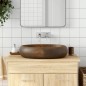vidaXL Aufsatzwaschbecken Braun Oval 59x40x15 cm Keramik vidaXL Aufsatzwaschbecken Braun Oval 59x40x15 cm Keramik