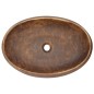 vidaXL Aufsatzwaschbecken Braun Oval 59x40x15 cm Keramik vidaXL Aufsatzwaschbecken Braun Oval 59x40x15 cm Keramik