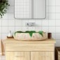 vidaXL Aufsatzwaschbecken Grün und Braun Oval 59x40x15 cm Keramik vidaXL Aufsatzwaschbecken Grün und Braun Oval 59x40x15 cm Keramik
