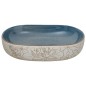 vidaXL Aufsatzwaschbecken Sandfarben Blau Oval 59x40x14 cm Keramik vidaXL Aufsatzwaschbecken Sandfarben Blau Oval 59x40x14 cm Keramik