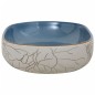 vidaXL Aufsatzwaschbecken Sandfarben Blau Oval 59x40x14 cm Keramik vidaXL Aufsatzwaschbecken Sandfarben Blau Oval 59x40x14 cm Keramik