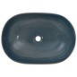 vidaXL Aufsatzwaschbecken Sandfarben Blau Oval 59x40x14 cm Keramik vidaXL Aufsatzwaschbecken Sandfarben Blau Oval 59x40x14 cm Keramik