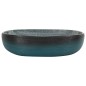 vidaXL Aufsatzwaschbecken Türkis Oval 59x40x14 cm Keramik