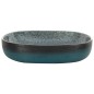 vidaXL Aufsatzwaschbecken Türkis Oval 59x40x14 cm Keramik