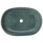 vidaXL Aufsatzwaschbecken Türkis Oval 59x40x14 cm Keramik