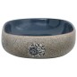 vidaXL Aufsatzwaschbecken Sandfarben Blau Oval 59x40x14 cm Keramik vidaXL Aufsatzwaschbecken Sandfarben Blau Oval 59x40x14 cm Keramik