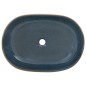 vidaXL Aufsatzwaschbecken Sandfarben Blau Oval 59x40x14 cm Keramik vidaXL Aufsatzwaschbecken Sandfarben Blau Oval 59x40x14 cm Keramik