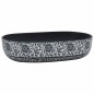vidaXL Aufsatzwaschbecken Schwarz und Blau Oval 59x40x14 cm Keramik vidaXL Aufsatzwaschbecken Schwarz und Blau Oval 59x40x14 cm Keramik