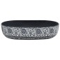 vidaXL Aufsatzwaschbecken Schwarz und Blau Oval 59x40x14 cm Keramik vidaXL Aufsatzwaschbecken Schwarz und Blau Oval 59x40x14 cm Keramik